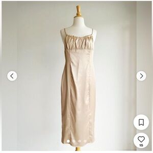 Kittenish Gold Midi Dress by Kittenish.